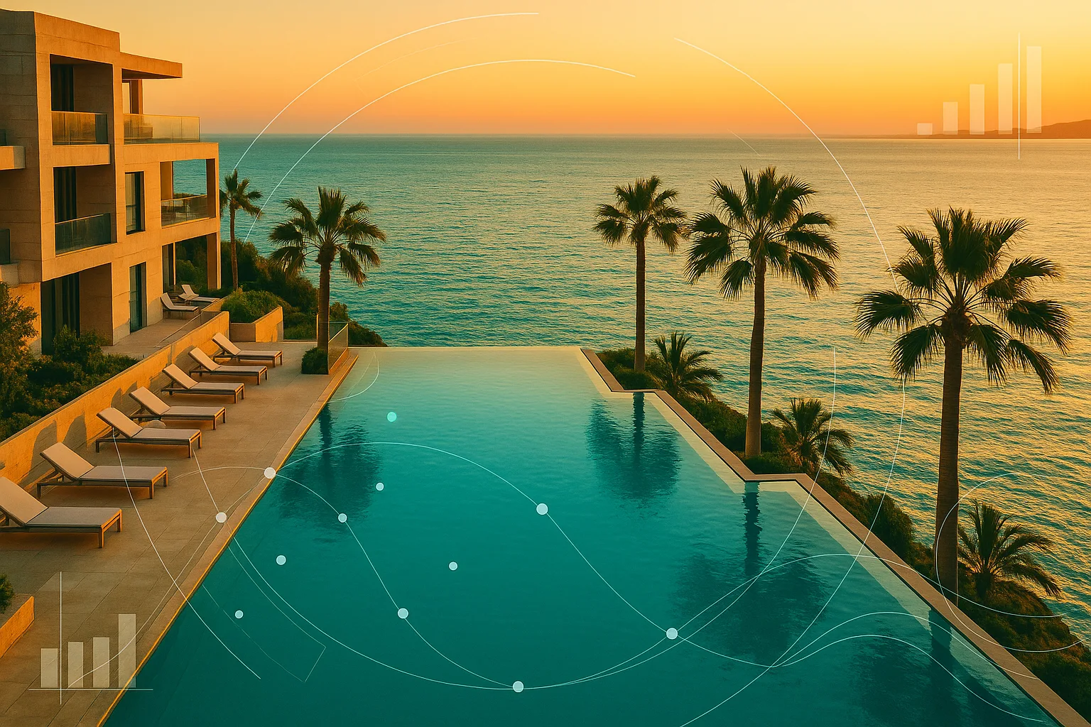 Data visualization showing hotel AI visibility benchmark results